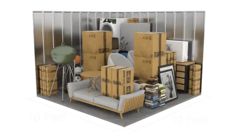 5'x10' storage unit (50 sq ft) interior view